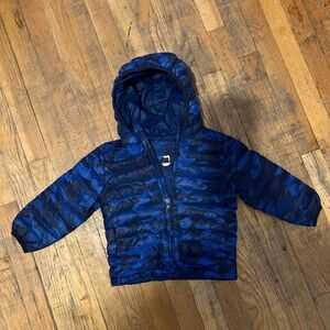 GAP Kids Blue Camo Puffer Jacket